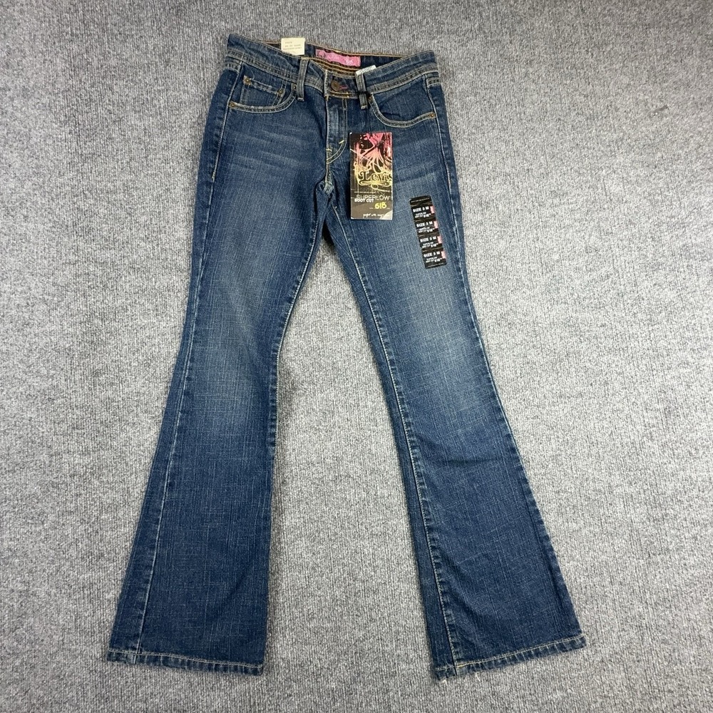 Y2K Levi's 518 Superlow Bootcut Jeans Juniors 3 Medium Blue Low Rise Stretch